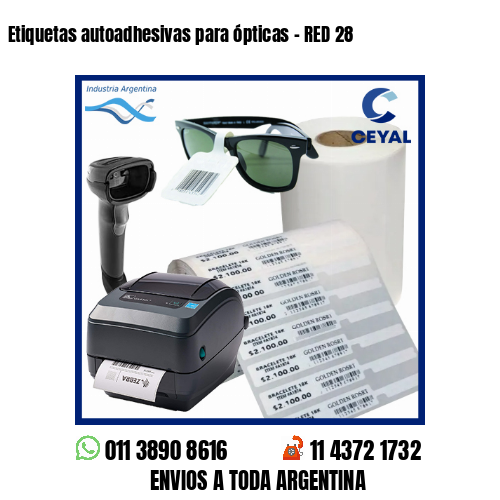 Etiquetas autoadhesivas para ópticas – RED 28