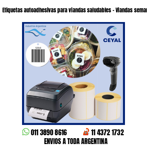 Etiquetas autoadhesivas para viandas saludables – Viandas semanales