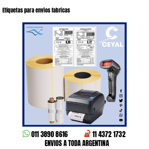 Etiquetas para envios fabricas