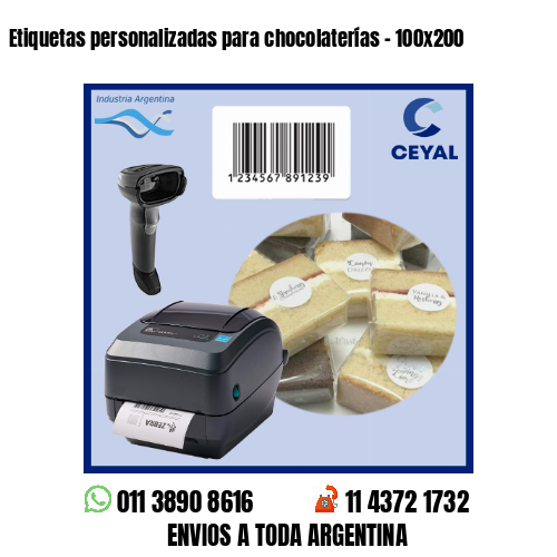 Etiquetas personalizadas para chocolaterías – 100×200