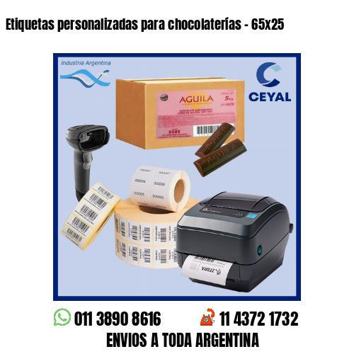 Etiquetas personalizadas para chocolaterías – 65×25
