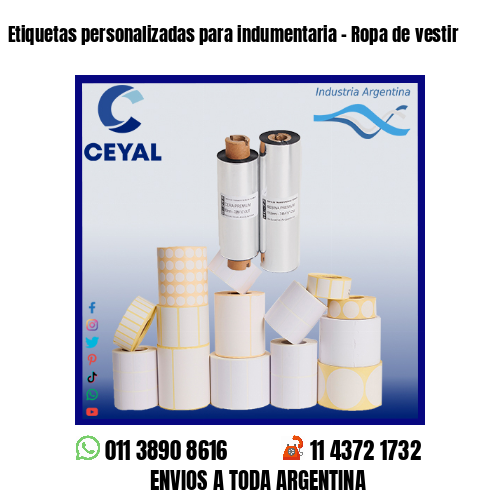 Etiquetas personalizadas para indumentaria – Ropa de vestir