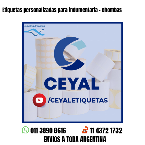 Etiquetas personalizadas para indumentaria - chombas