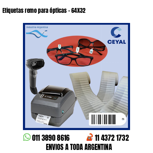 Etiquetas remo para ópticas – 64X32