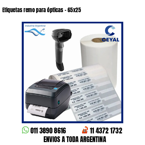 Etiquetas remo para ópticas – 65×25