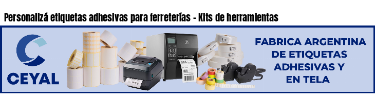Personalizá etiquetas adhesivas para ferreterías - Kits de herramientas