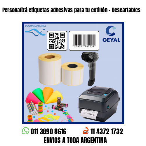 Personalizá etiquetas adhesivas para tu cotillón – Descartables