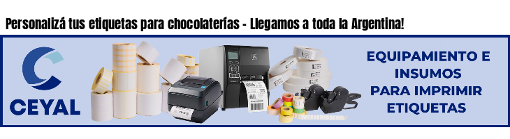 Personalizá tus etiquetas para chocolaterías - Llegamos a toda la Argentina!