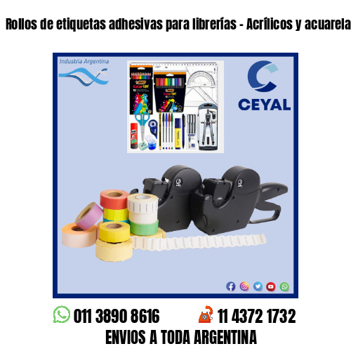 Rollos de etiquetas adhesivas para librerías – Acrílicos y acuarelas
