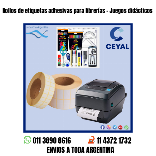 Rollos de etiquetas adhesivas para librerías – Juegos didácticos