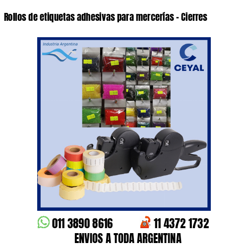 Rollos de etiquetas adhesivas para mercerías – Cierres