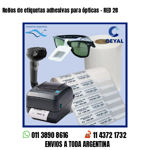 Rollos de etiquetas adhesivas para ópticas – RED 28