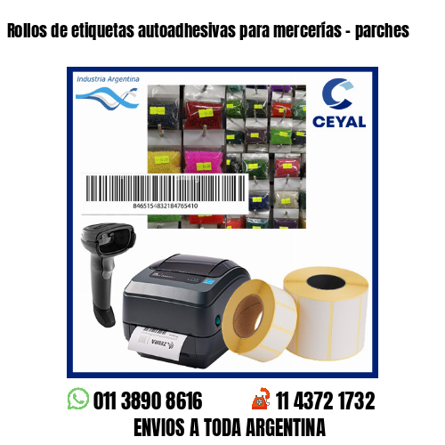 Rollos de etiquetas autoadhesivas para mercerías – parches