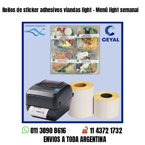 Rollos de sticker adhesivos viandas light – Menú light semanal