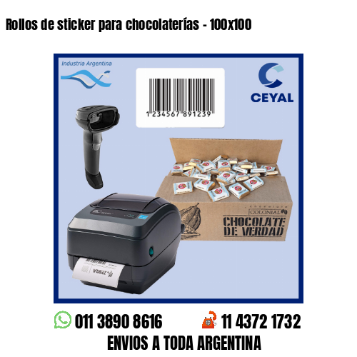 Rollos de sticker para chocolaterías – 100×100