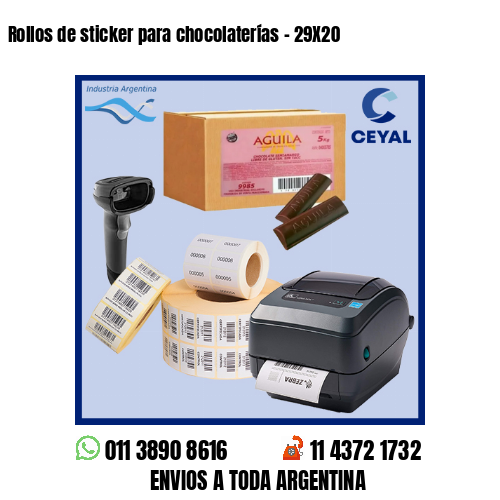 Rollos de sticker para chocolaterías – 29X20