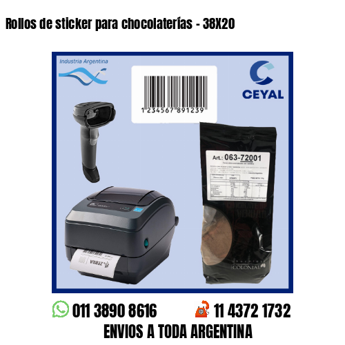 Rollos de sticker para chocolaterías – 38X20