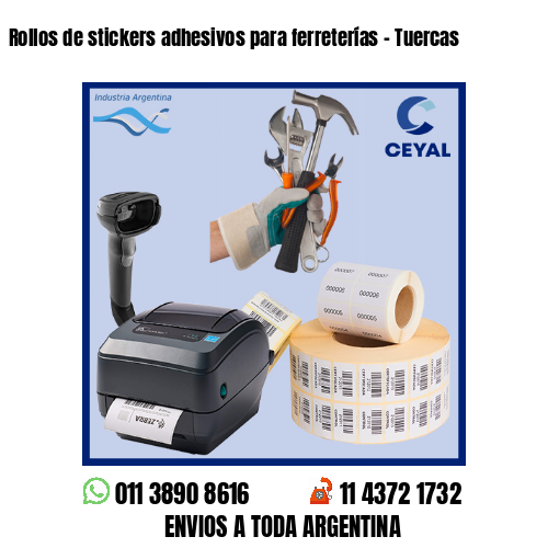 Rollos de stickers adhesivos para ferreterías – Tuercas