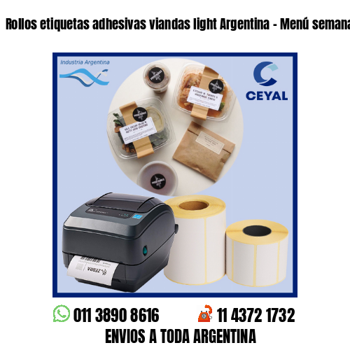 Rollos etiquetas adhesivas viandas light Argentina – Menú semanal