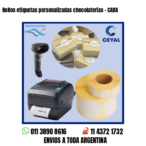 Rollos etiquetas personalizadas chocolaterías – CABA