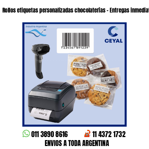 Rollos etiquetas personalizadas chocolaterías – Entregas inmediatas!