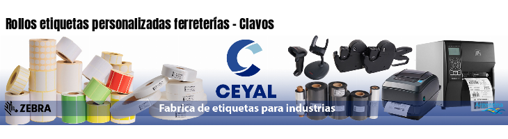 Rollos etiquetas personalizadas ferreterías - Clavos