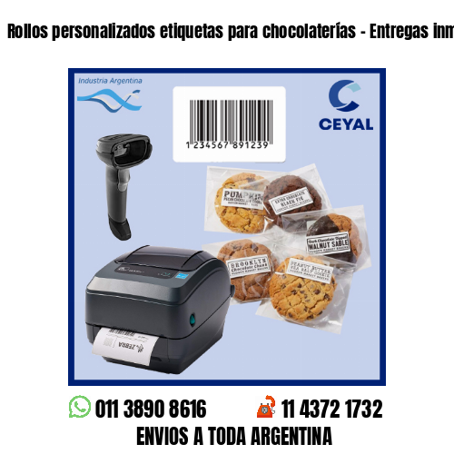 Rollos personalizados etiquetas para chocolaterías – Entregas inmediatas!