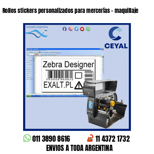 Rollos stickers personalizados para mercerías – maquillaje