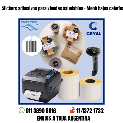 Stickers adhesivos para viandas saludables - Menú bajas calorías