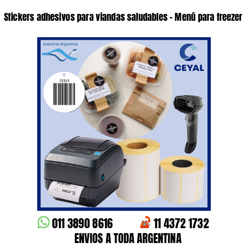 Stickers adhesivos para viandas saludables - Menú para freezer