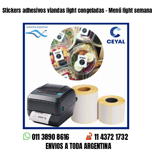 Stickers adhesivos viandas light congeladas – Menú light semanal