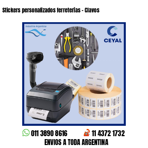 Stickers personalizados ferreterías - Clavos