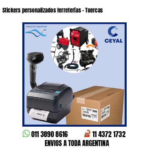 Stickers personalizados ferreterías - Tuercas