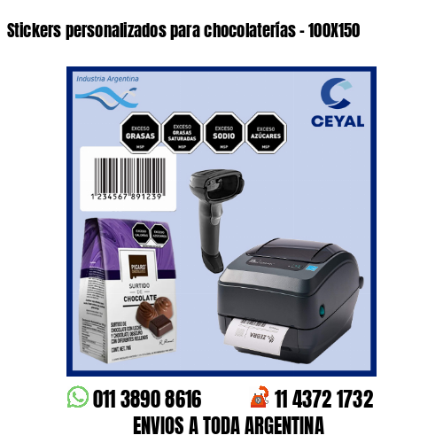Stickers personalizados para chocolaterías – 100X150