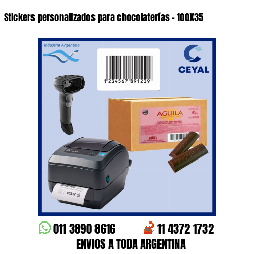 Stickers personalizados para chocolaterías – 100X35