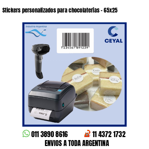 Stickers personalizados para chocolaterías – 65×25