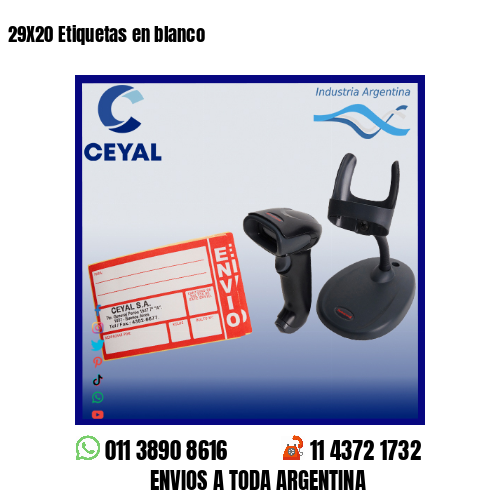 29X20 Etiquetas en blanco