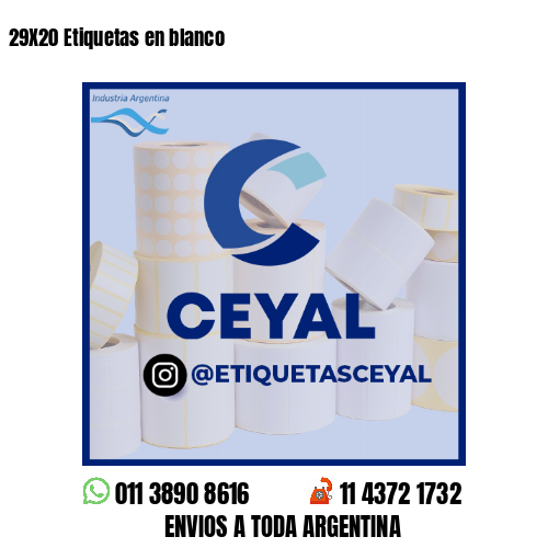29X20 Etiquetas en blanco