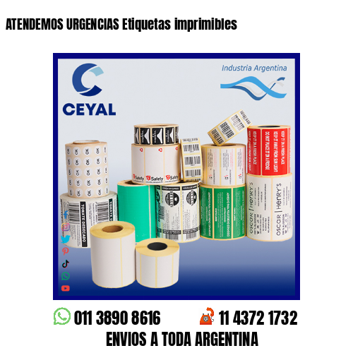 ATENDEMOS URGENCIAS Etiquetas imprimibles