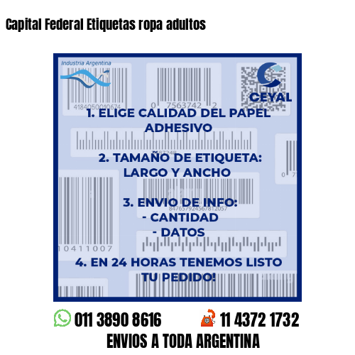 Capital Federal Etiquetas ropa adultos