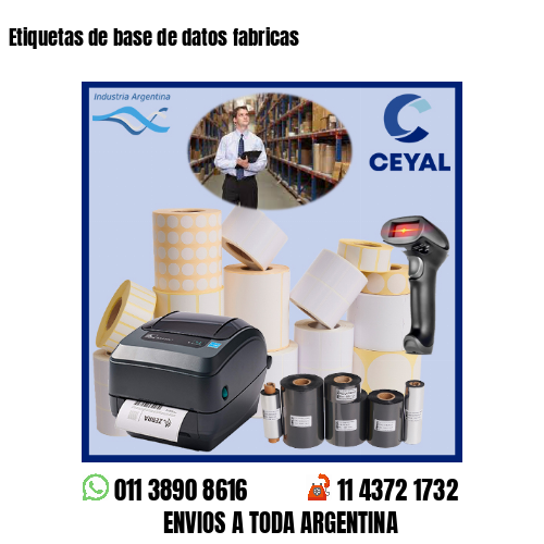 Etiquetas de base de datos fabricas