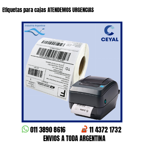 Etiquetas para cajas ATENDEMOS URGENCIAS 