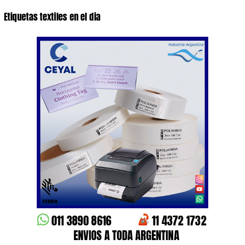 Etiquetas textiles en el dia