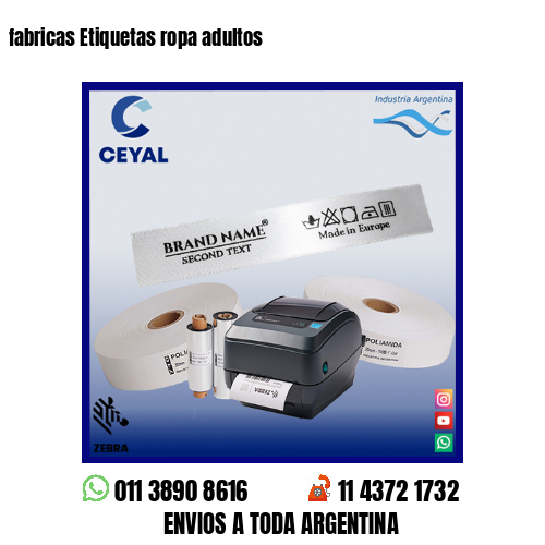 fabricas Etiquetas ropa adultos