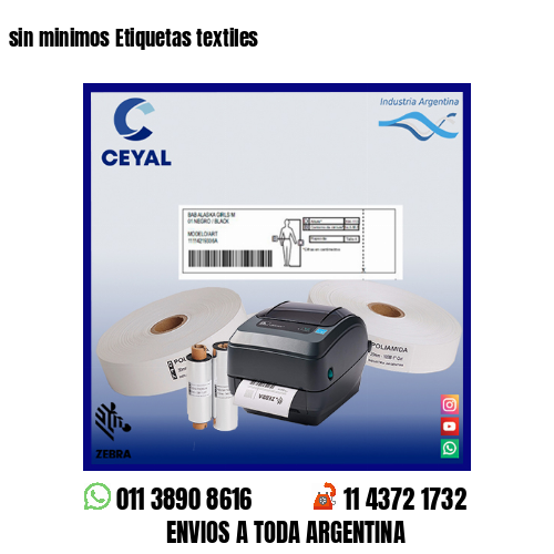 sin minimos Etiquetas textiles