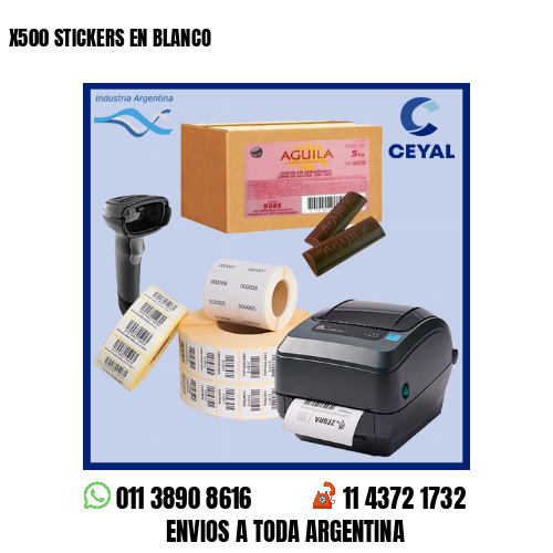 X500 STICKERS EN BLANCO
