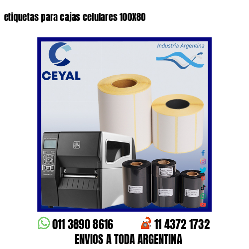 etiquetas para cajas celulares 100X80