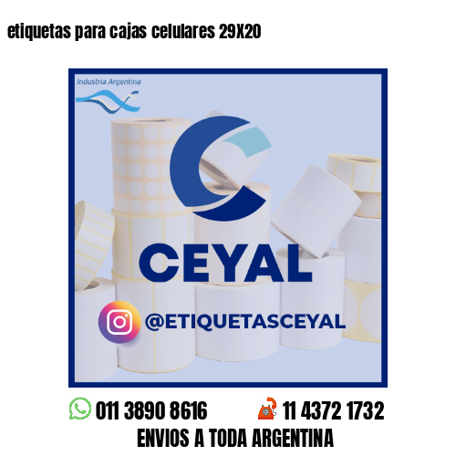 etiquetas para cajas celulares 29X20