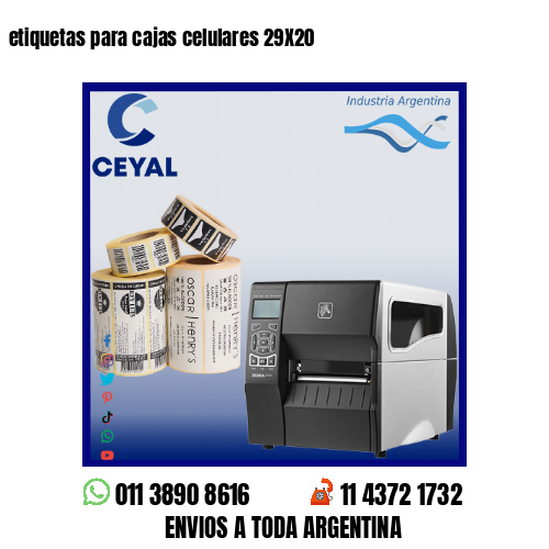 etiquetas para cajas celulares 29X20