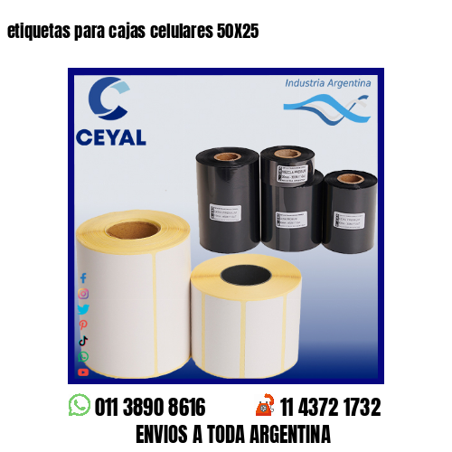 etiquetas para cajas celulares 50X25